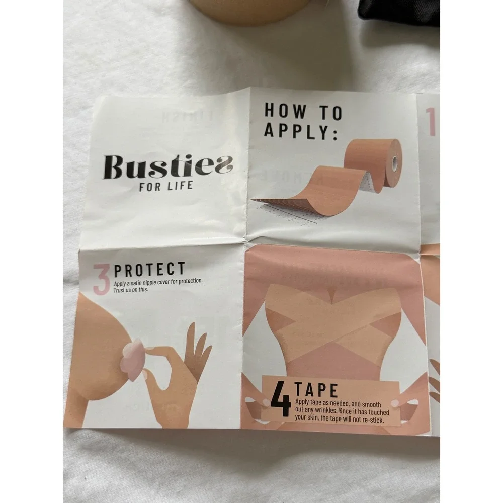 Busties For Life Breast Tape Kit Tan Body Tape and Silicone Nipple Covers Set